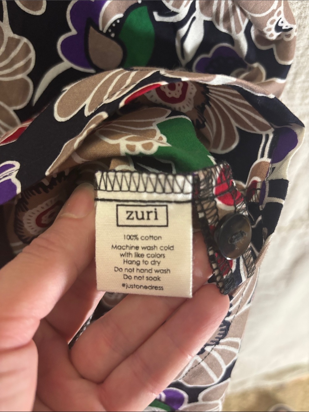 NWT Zuri Kenya “Oleander” Floral Shirtdress Jacket Size 1X 100% Cotton w/Pockets - Picture 5 of 10